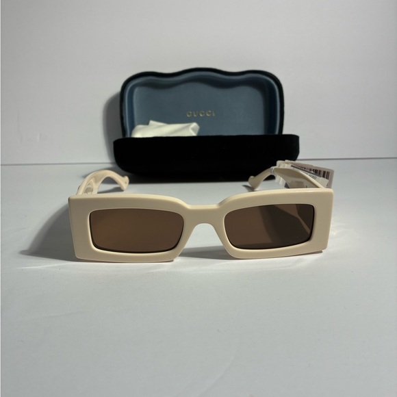 NEW GUCCI GG1425S 004 RECTANGLE BEIGE WOMEN SUNGLASSES main image 9